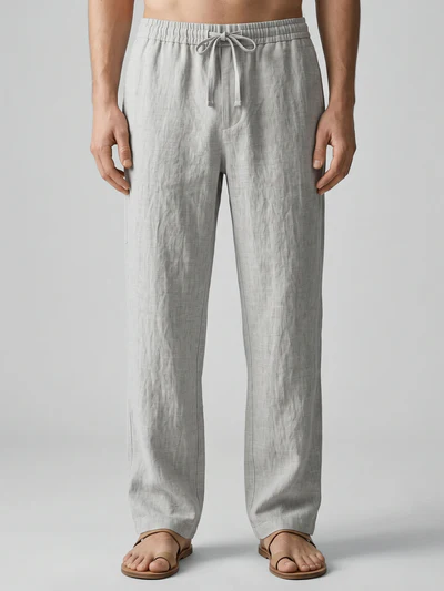 Stone Grey 100% Pure Linen Everyday Pants