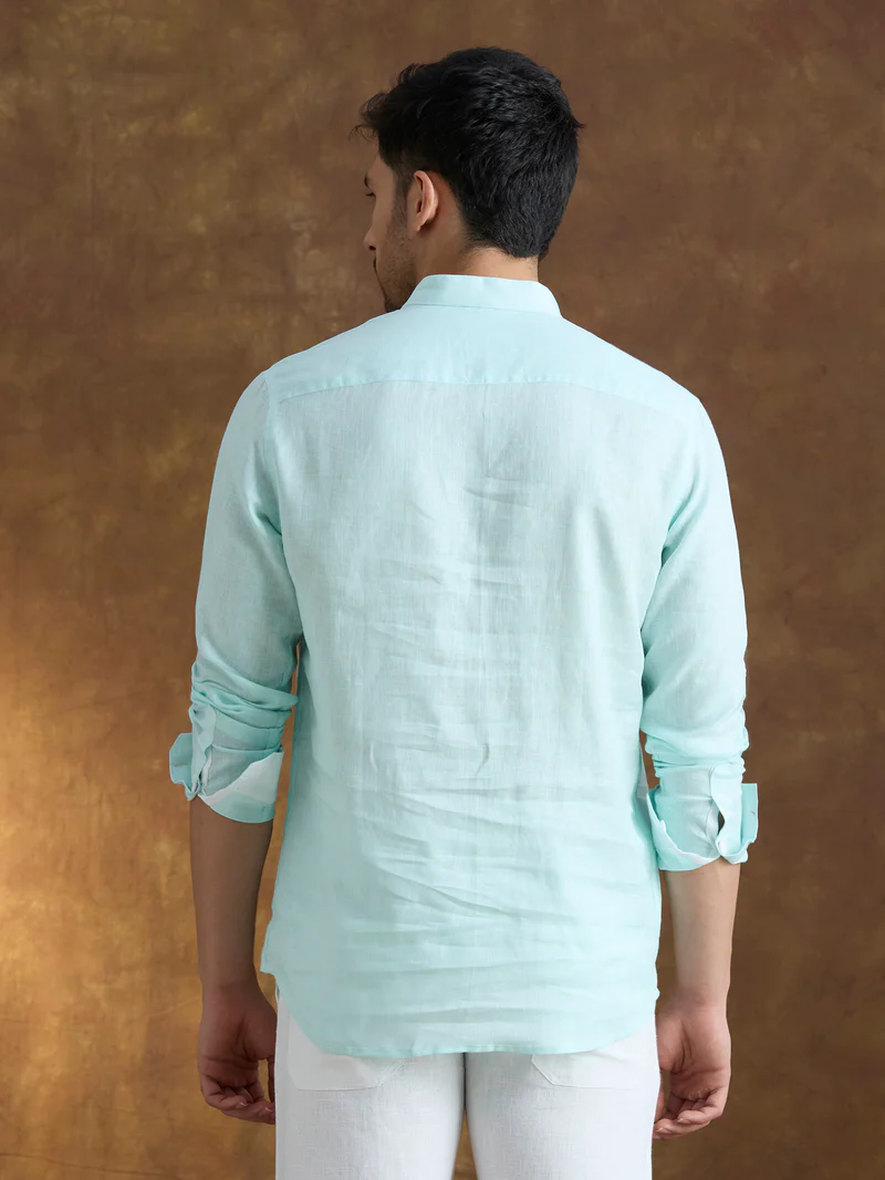 Vaayu | 100% Pure Linen Mint Short Kurta