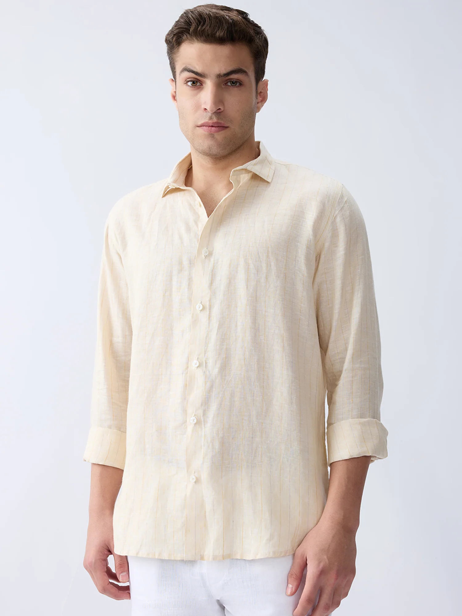 Sunbeam Yellow Luxe Striped 100% Pure Linen