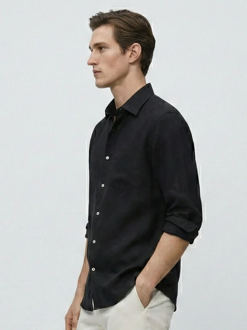 Black 100% Pure Linen Classic