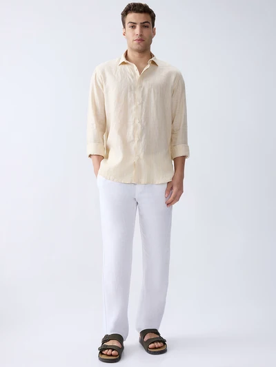 Sunbeam Yellow Luxe Striped 100% Pure Linen