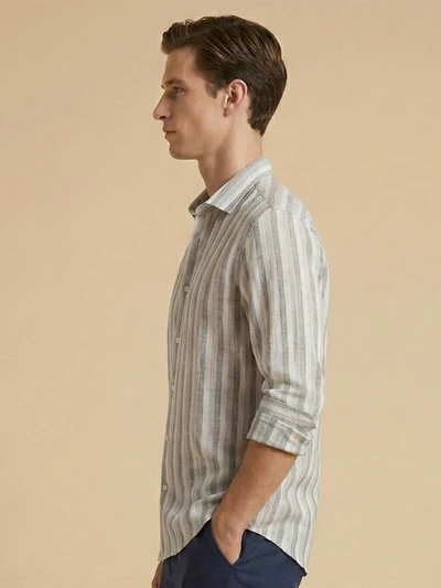 Silver Ash Luxe Striped 100% Pure Linen