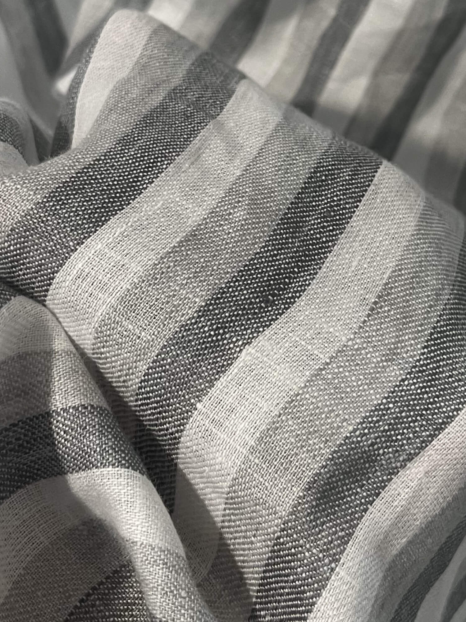 Silver Ash Luxe Striped 100% Pure Linen