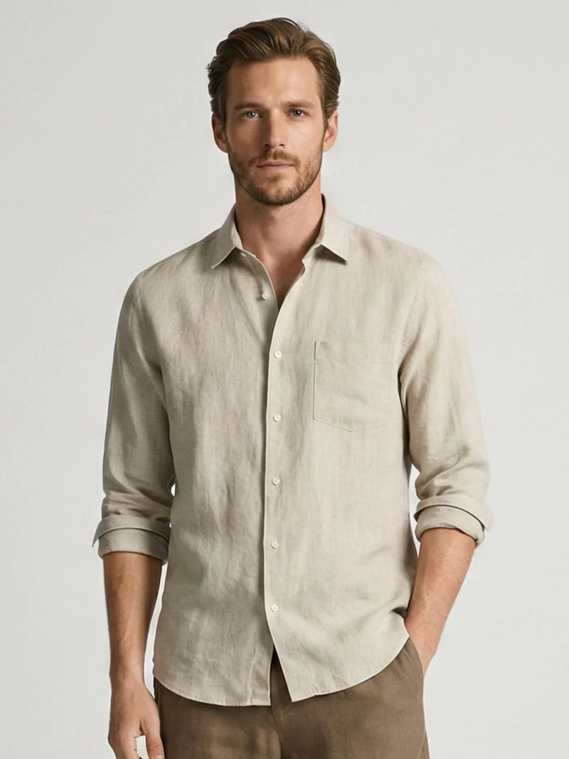 Beige 100% Pure Linen Classic