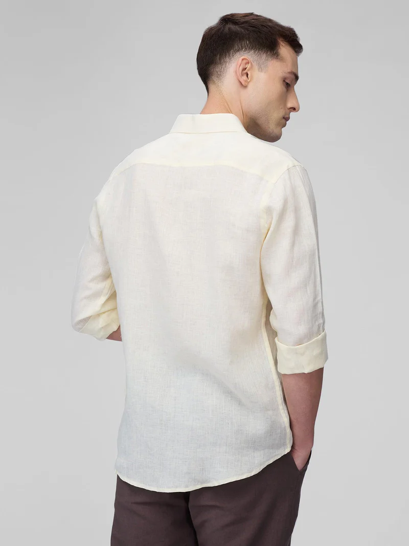 Cream Yellow 100% Pure Linen Classic