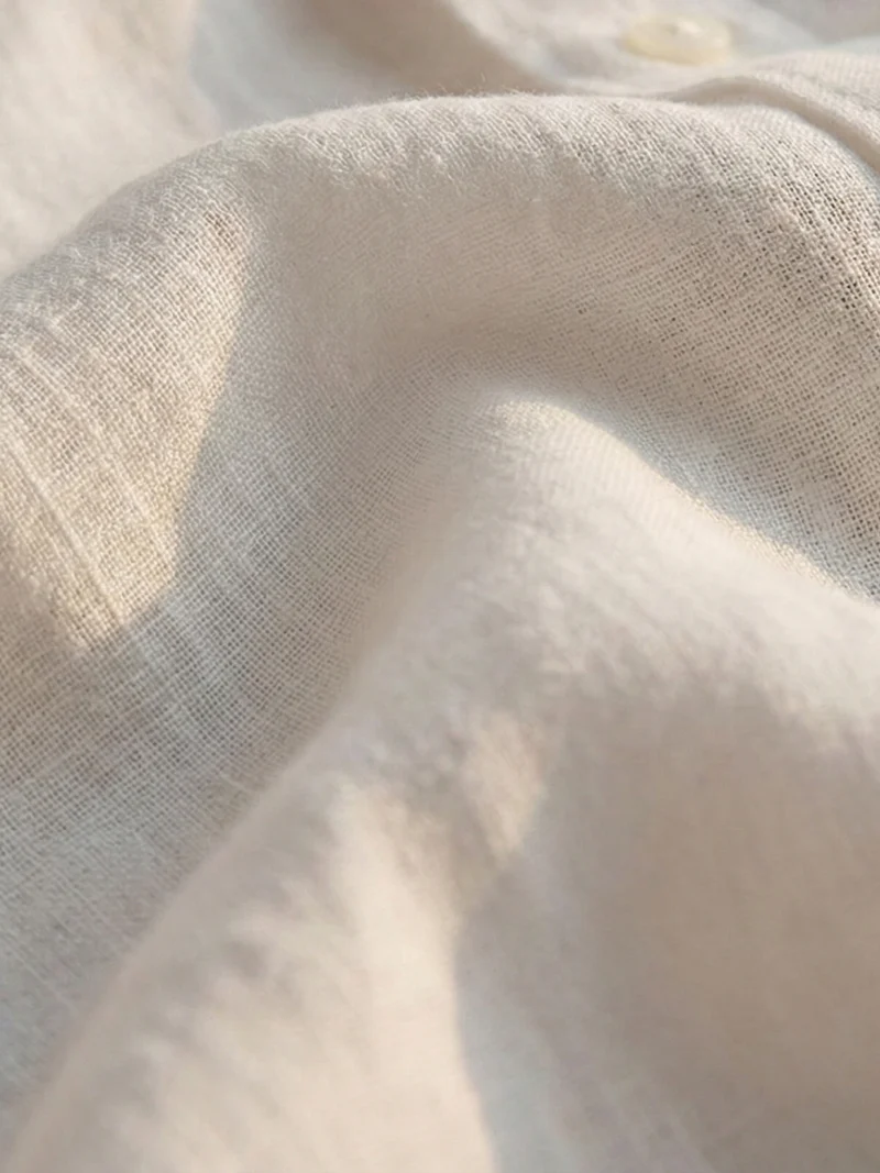 White 100% Pure Linen Classic Fabric