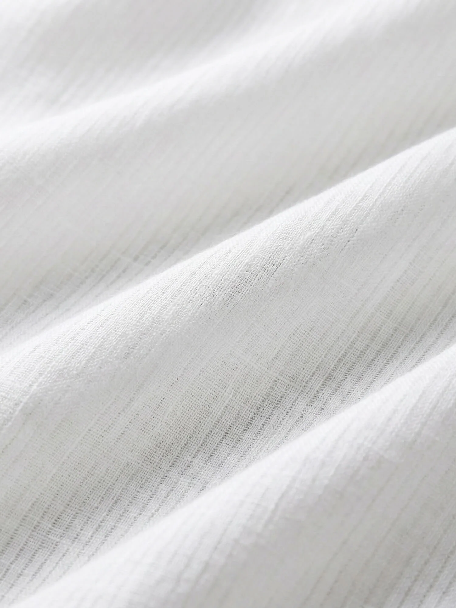 White Self Striped 100% Pure Linen Mandarin