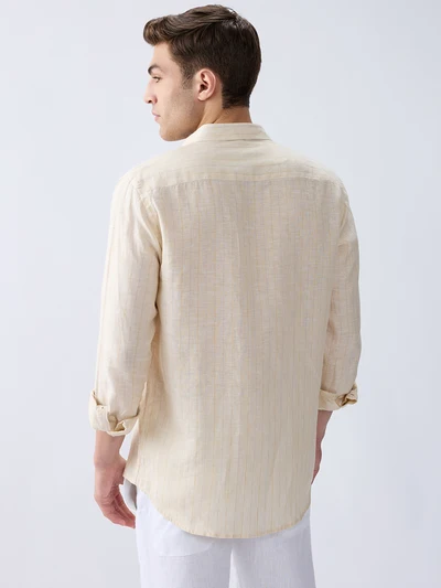 Sunbeam Yellow Luxe Striped 100% Pure Linen