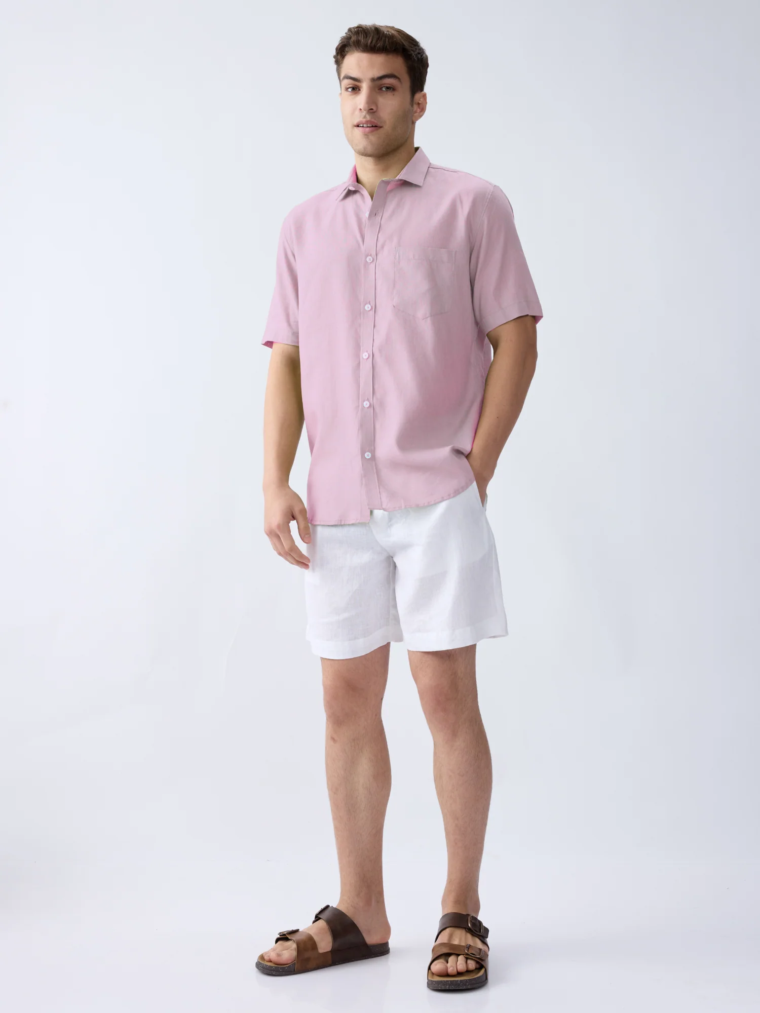 Lavender 100% Pure Linen Half Sleeve