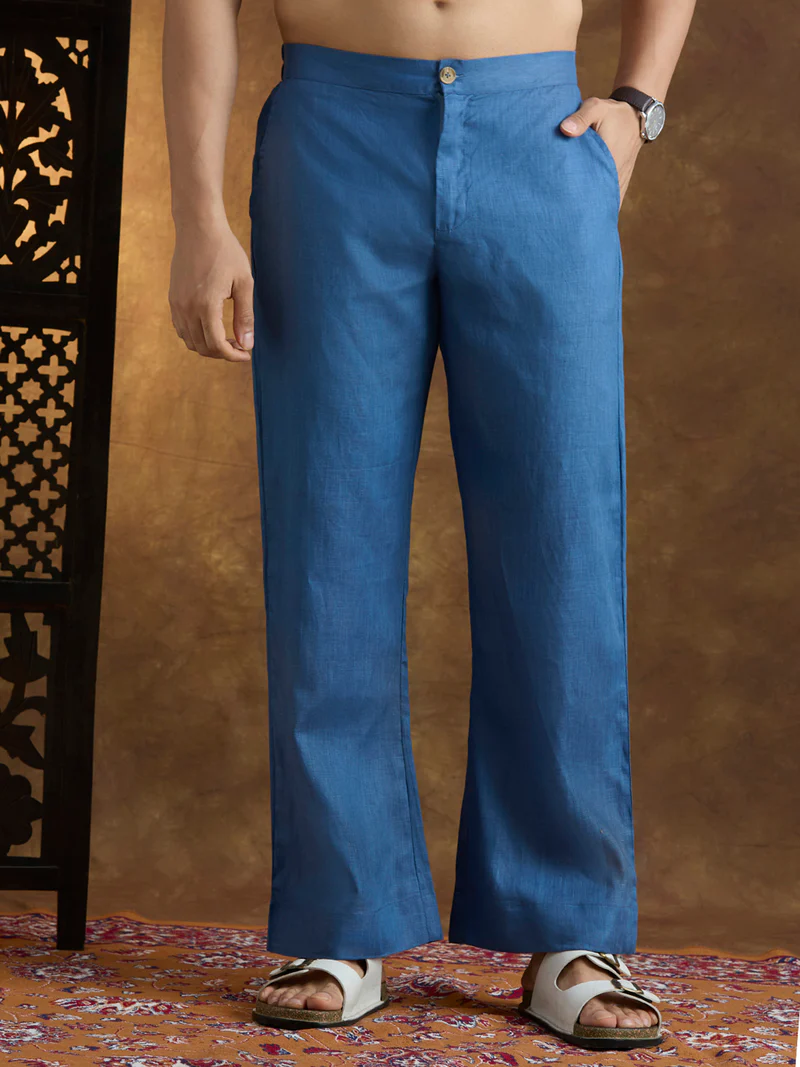 Arka | 100% Pure Linen Blue Kurta Set