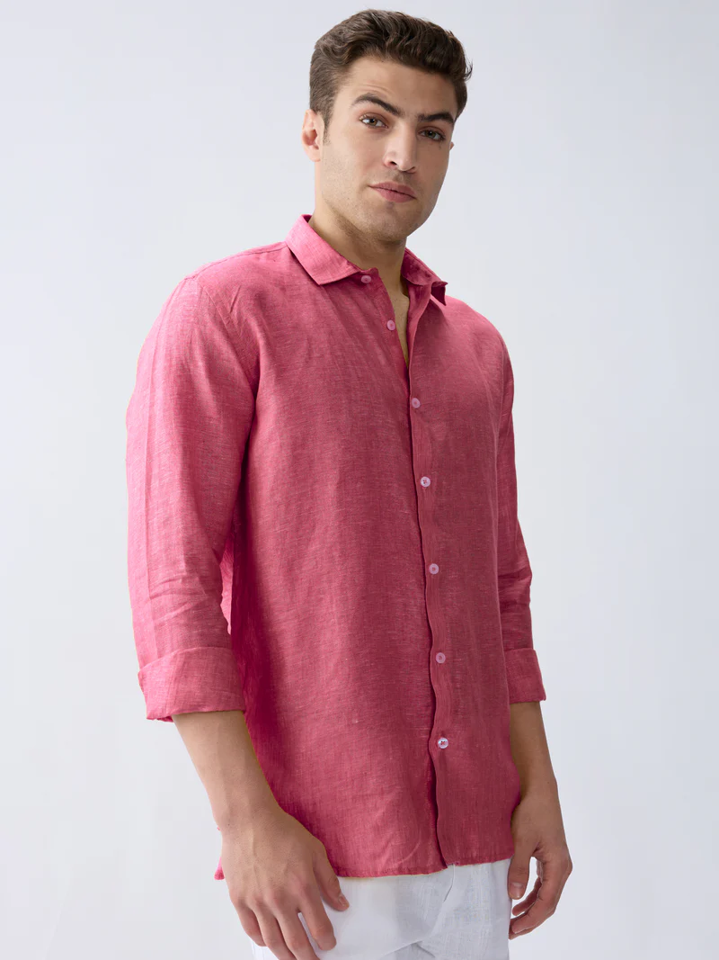 Terracotta Red 100% Pure Linen Fabric