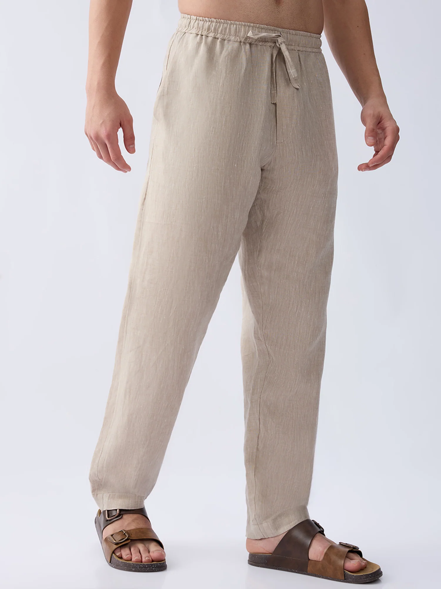 Origin | Beige Relaxed 100% Pure Linen Pants