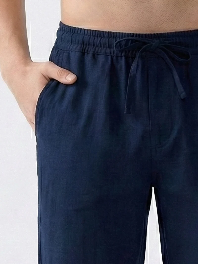 Navy 100% Pure Linen Everyday Pants hover
