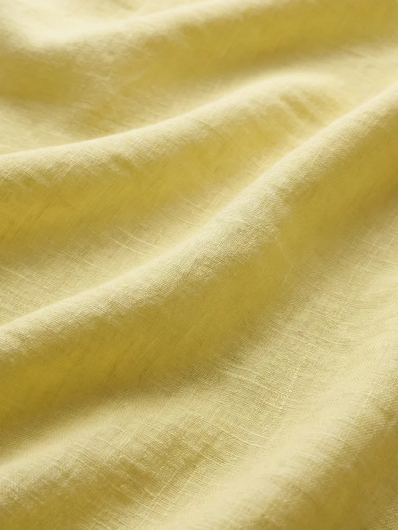 Lemon Yellow 100% Pure Linen Classic Fabric